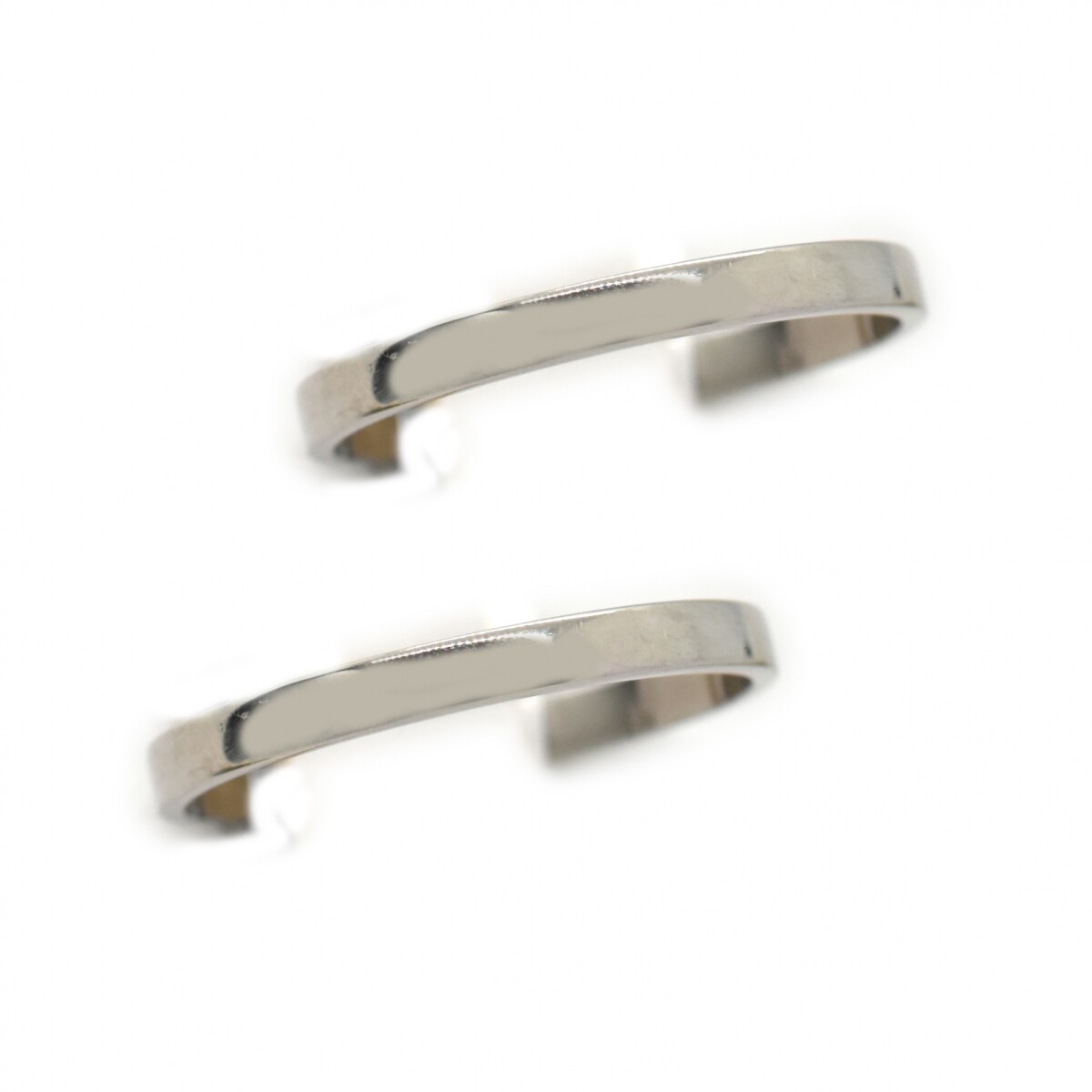 Par de Alianzas y Cintillo en Oro 18 Kilates Blanco 2mm Faja 
