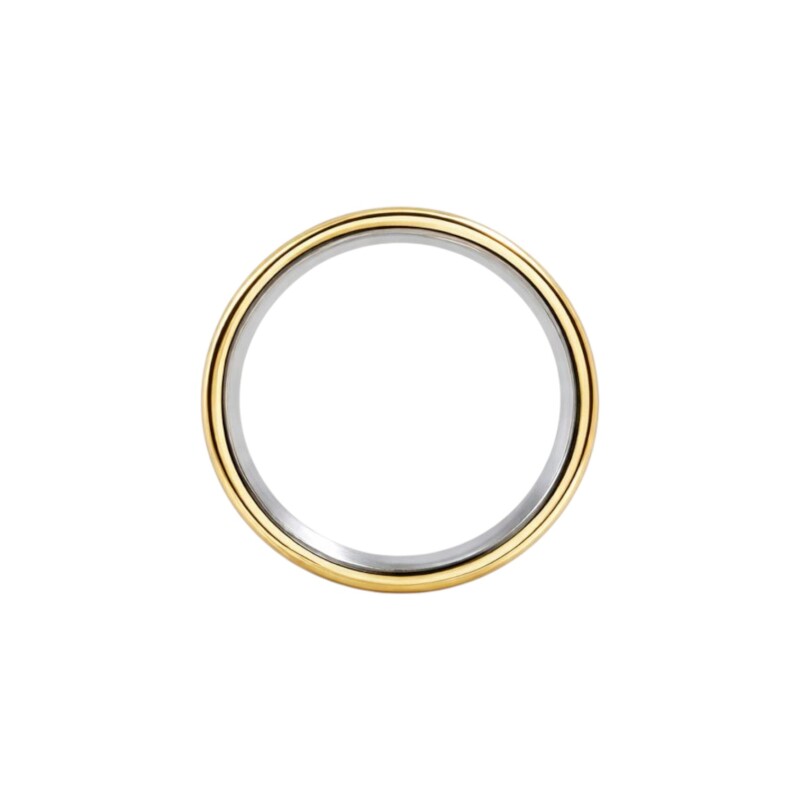 Anillo Labrado - Plata y Oro- Sin Piedra-AN5982 sinpiedra