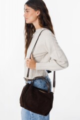 Polka Leather Bag Chocolate