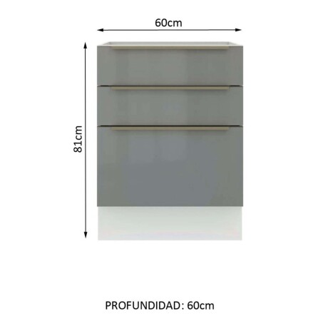 BAJO MESADA 60 CM MDP-Y-VIDRIO BLANCO LUX