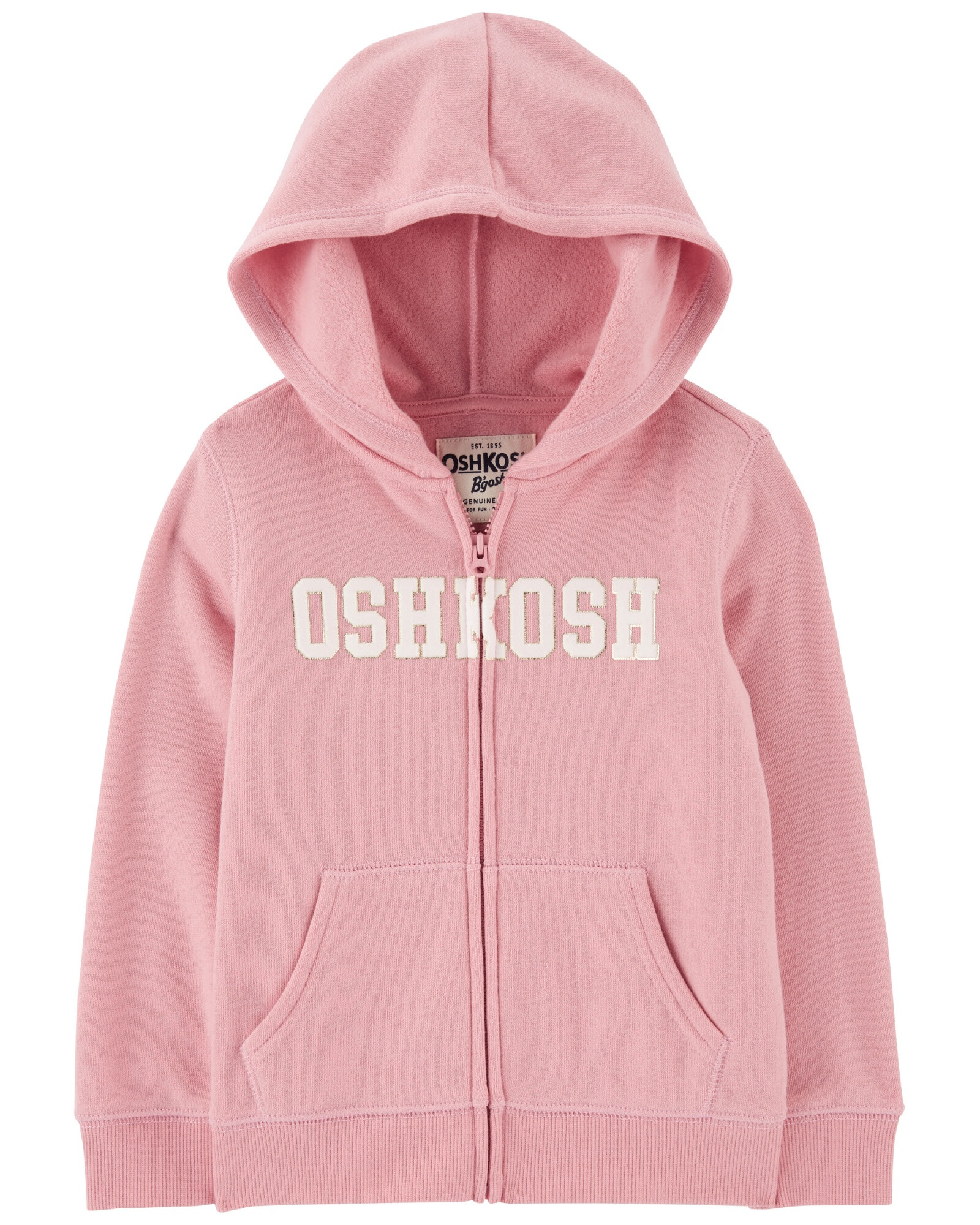 Campera de algodón con felpa con capucha y logo 0