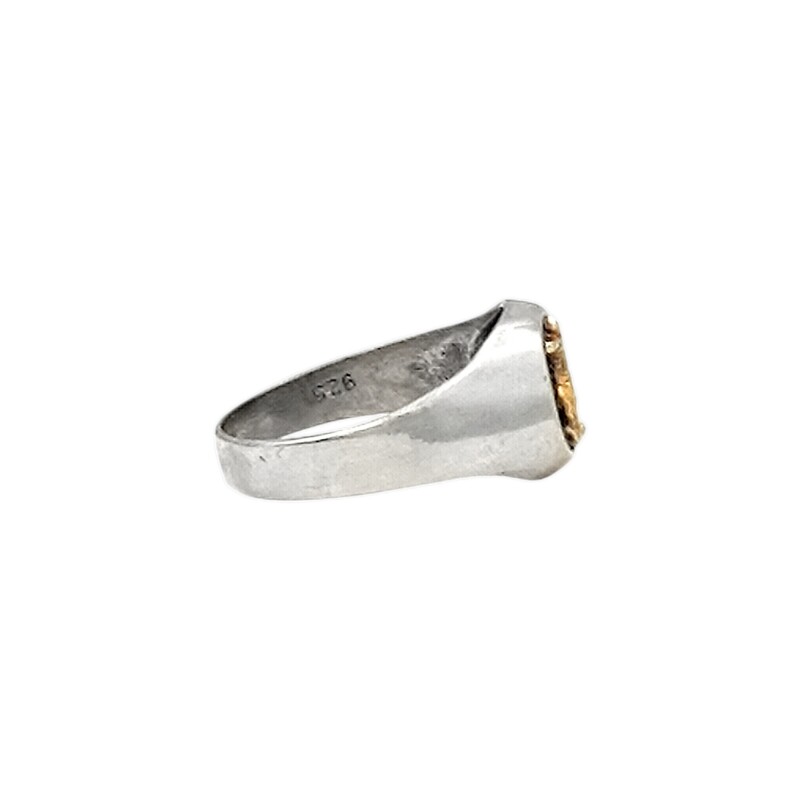 Anillo Profesión Futbolista -Plata y Oro-Sin Piedra-AP5021 sinpiedra