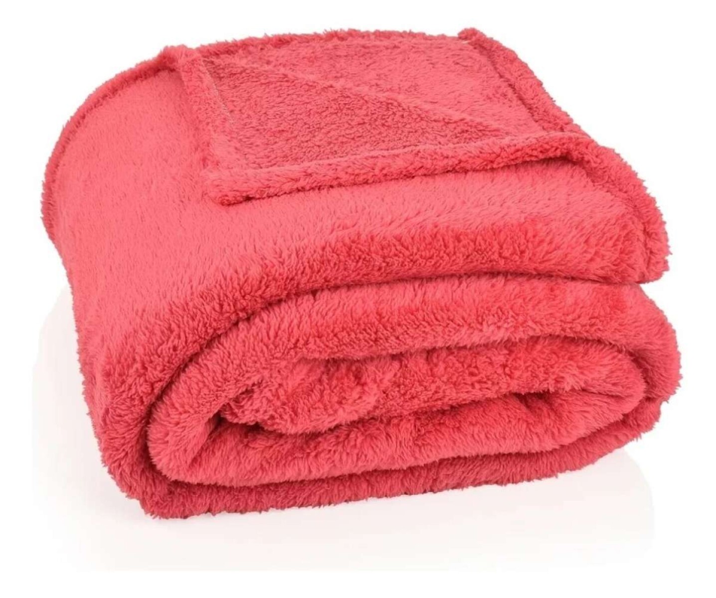 Manta Corderito 2 Plazas 180x200cm - Rojo escarlata 