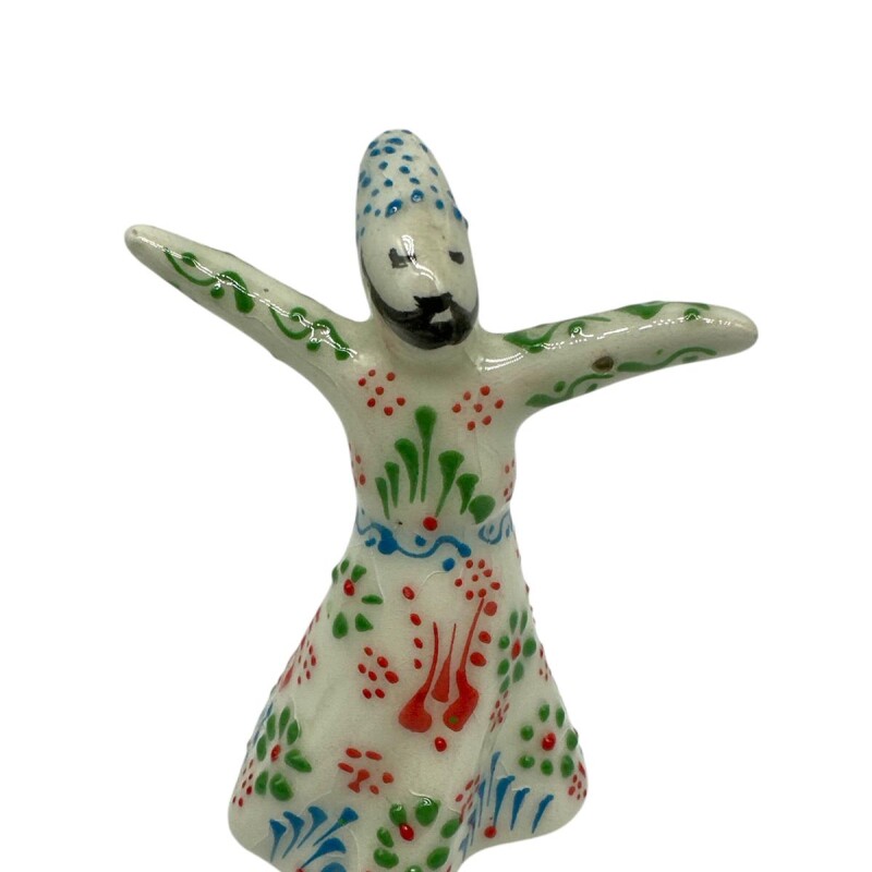 Derviche danzante cerámica pintado Blanco