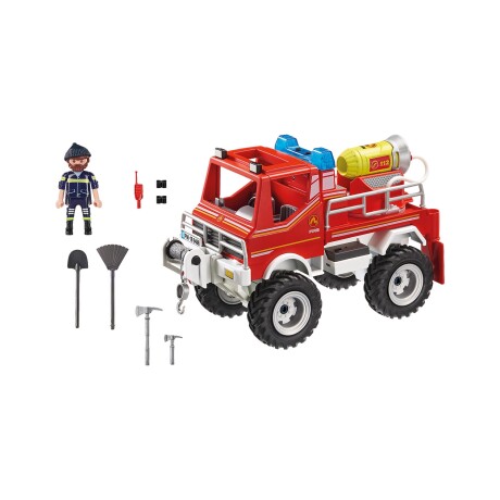 Juguete Playmobil City Action camión de bomberos todoterreno con luz y sonido Juguete Playmobil City Action camión de bomberos todoterreno con luz y sonido