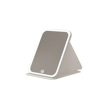 Espejo con luz led y estuche cuerina Blanco