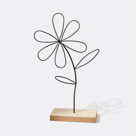 Escultura Vertical Con Base De Madera Adorno Margarita