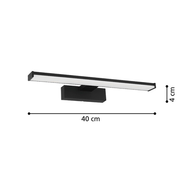 Aplique LED negro 7W neutro IP44 40CM GALENZANA-E EG3650