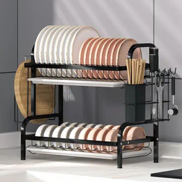 Escurridor Seca Platos vajilla y Cubiertos Mesada Cocina de 2 Niveles IMBACK Escurridor Seca Platos vajilla y Cubiertos Mesada Cocina de 2 Niveles IMBACK