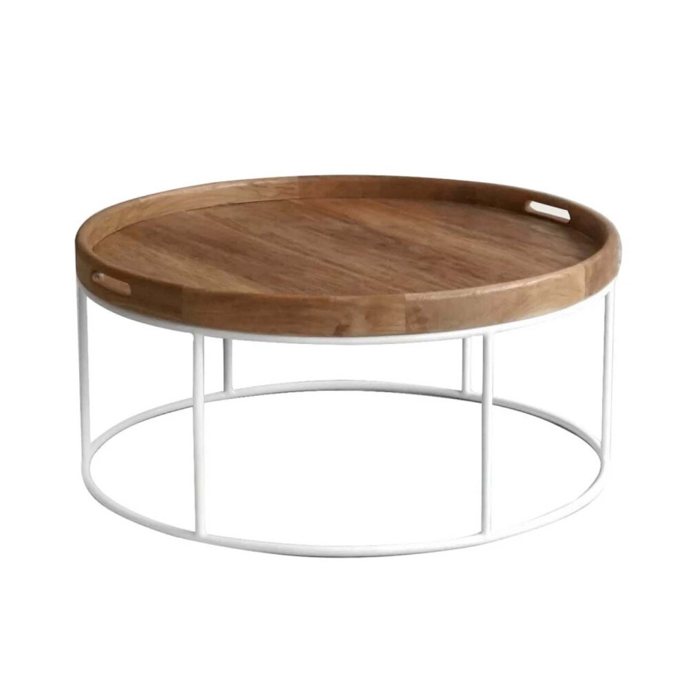 MESA CENTRAL MADERA-Y-METAL NATURAL-BEIGE SYMI NATURAL