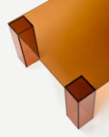 Mesa de centro Adularia de cristal templado marrón 140 x 60 cm