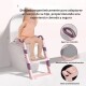 Asiento Reductor Inodoro Aprendizaje Infantil Escalera Color Rosado