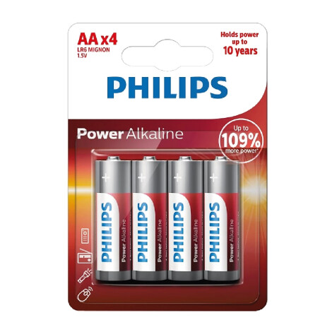 Pack X4 Pilas Philips Aa ROJO