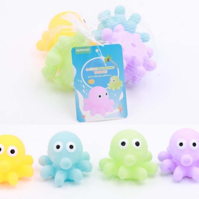 SET DE JUGUETES SONOROS (PULPO / 4 PIEZAS) SET DE JUGUETES SONOROS (PULPO / 4 PIEZAS)