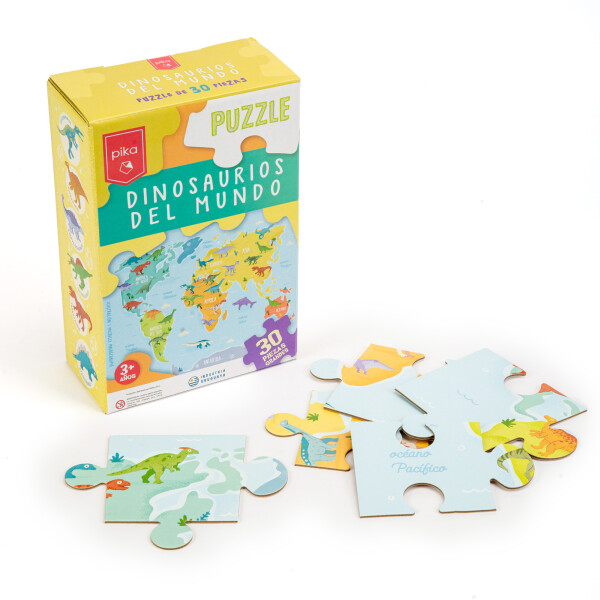 Puzzle Pika 30 piezas Dinosaurios del Mundo Única