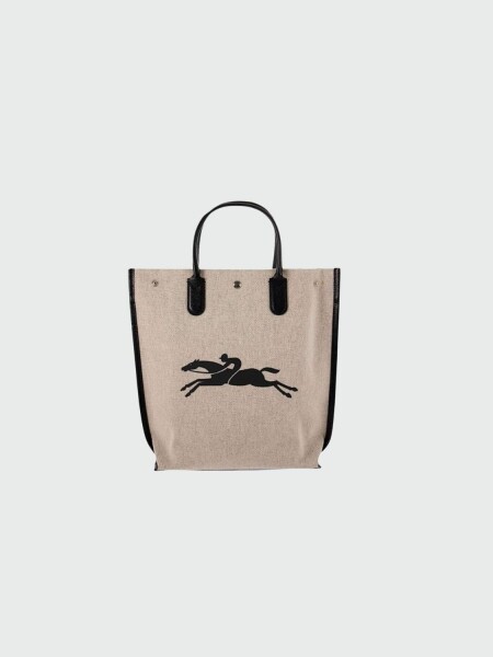 Longchamp - Cartera de algodón con logo Natural