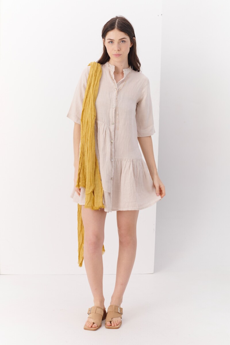 VESTIDO LINO STEP BEIGE