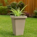 MACETA PIRAMIDAL 13 LITROS BEIGE