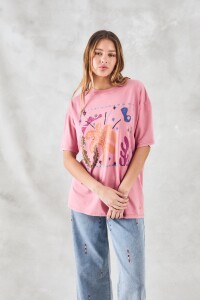 Remerón Algodón Lavado Rosa Lavado