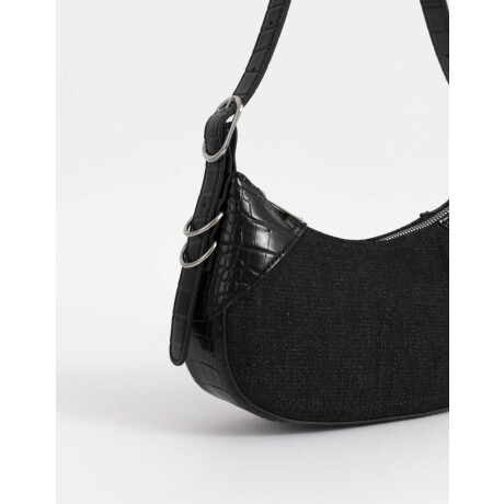 Bandolera Efecto Croco Negro