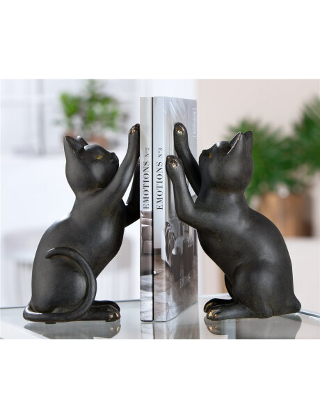 SUJETALIBROS DE GATO DE RESINA 13x8x19CM NEGRO SUJETALIBROS DE GATO DE RESINA 13x8x19CM NEGRO