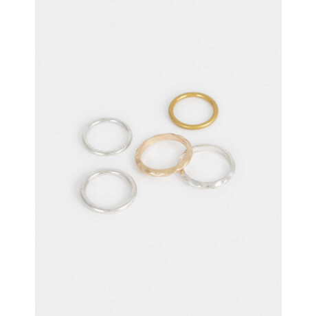 Sets Anillos Metal diferenciado Combinacion Bicolor