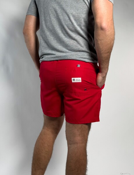 Short de baño liso Salvo Rojo