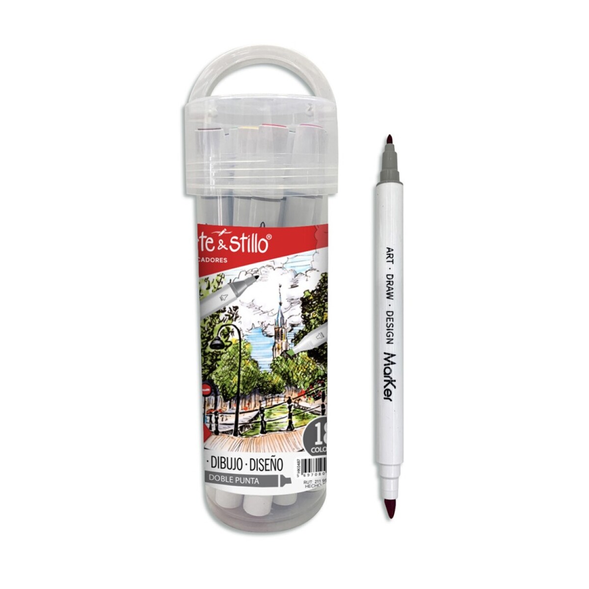 Pack x18 Marcadores Arte Stillo sketch Doble Punta 