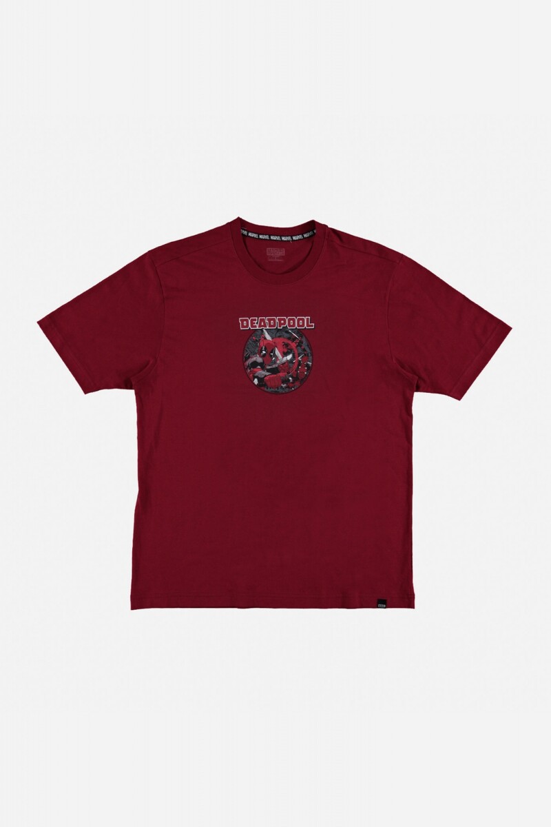 Camiseta hombre Deadpool - BORDO 
