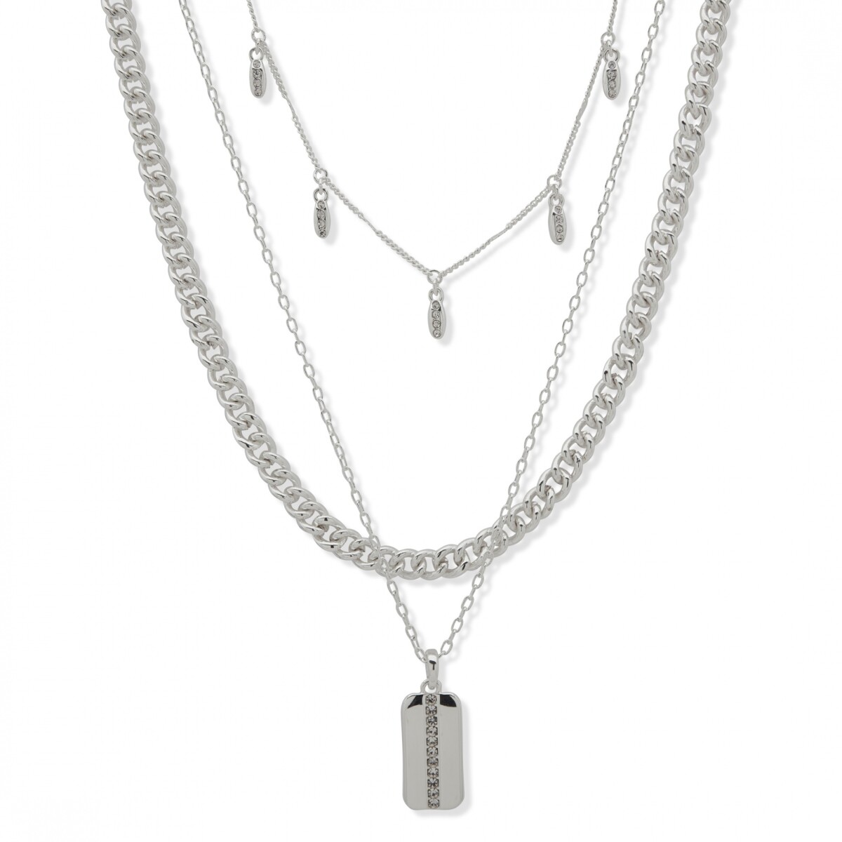 Nk 17 Pave Mltrw Neck - Crystal 