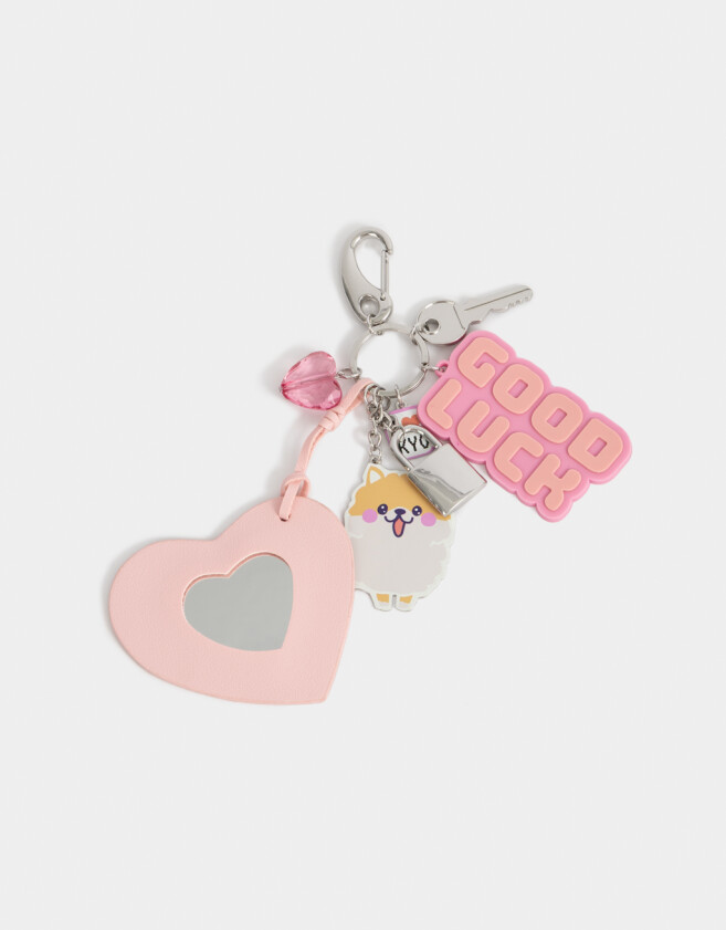 Llavero Llavero Y Charm De Perrito - Fucsia Medio