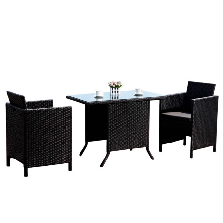 Set X3 Juego Jardín Ratán Sillón Mesa Balcón Patio Set X3 Juego Jardín Ratán Sillón Mesa Balcón Patio