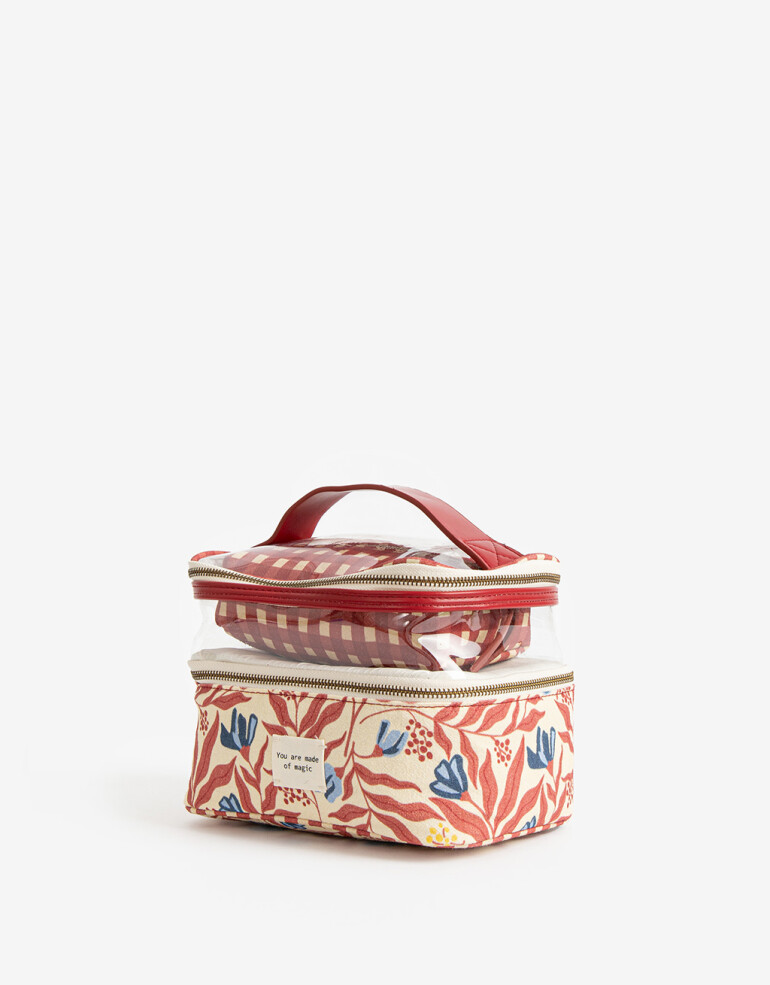 Porta Cosméticos Navidad Set De Portacosméticos - Rojo Medio