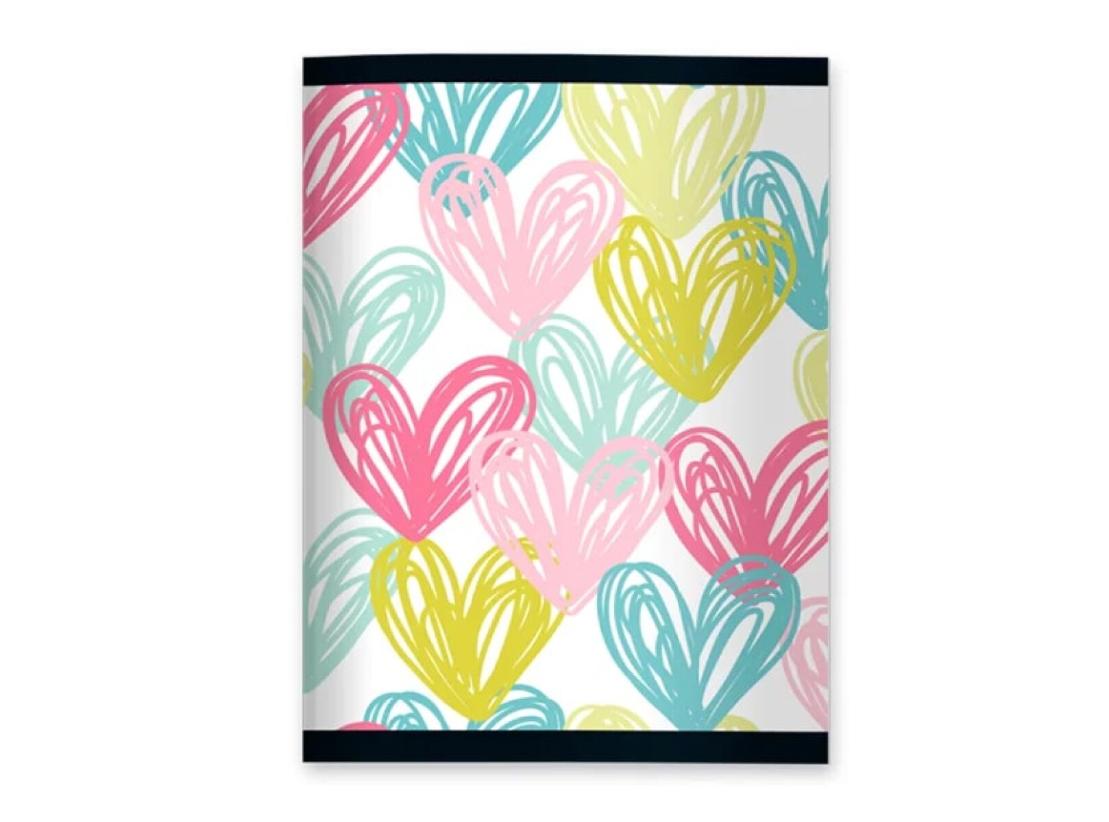 Cuaderno Campus Engrampado 96 Hojas Rayado - Corazones de Colores 