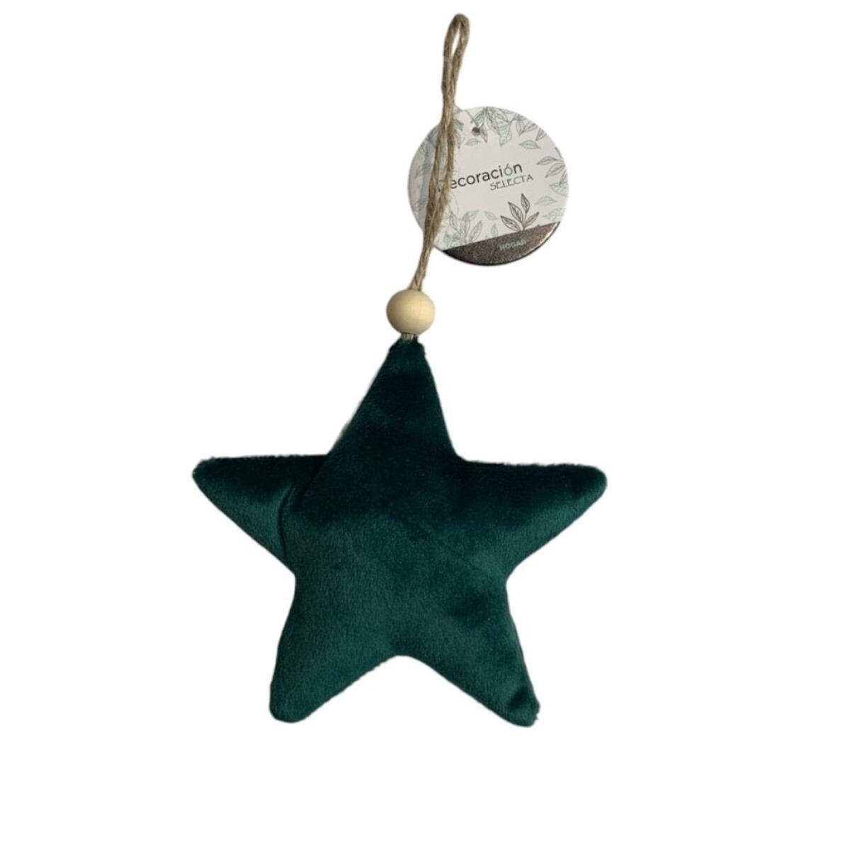 ADORNO COLGANTE ESTRELLA NAVIDAD 9x9CM VERDE/ROJO 
