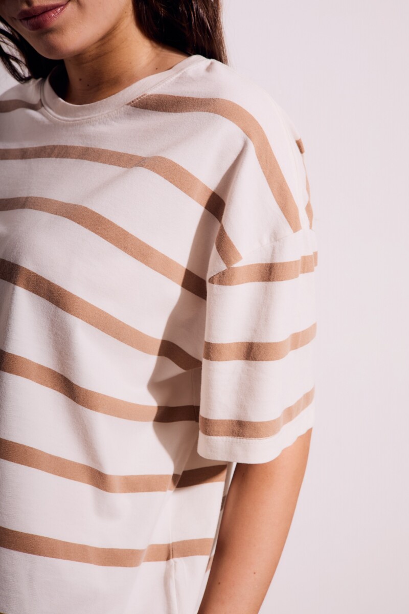 Remera Algodon Lavado Rayada Mocha Mocha