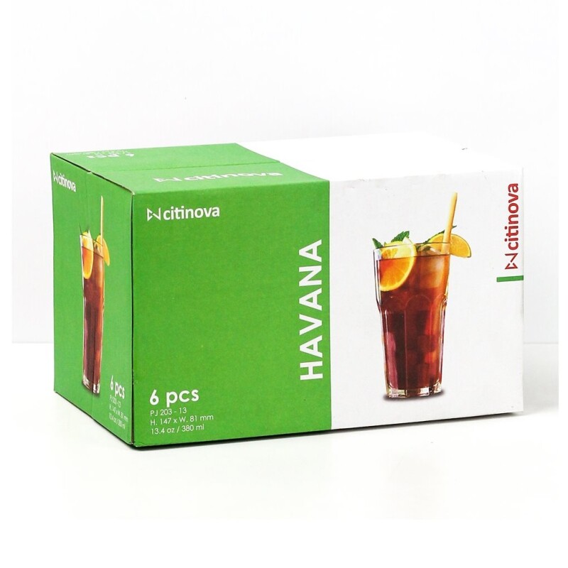 SET 6 VASOS REFRESCO HAVANA 380ML EN CAJA DE REGALO SET 6 VASOS REFRESCO HAVANA 380ML EN CAJA DE REGALO