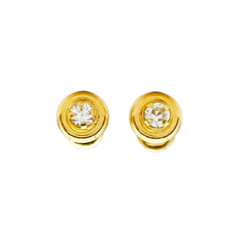 Abridores Zirconia blanca-Oro 18k-Piedra Zirconia-AB9505 conpiedra