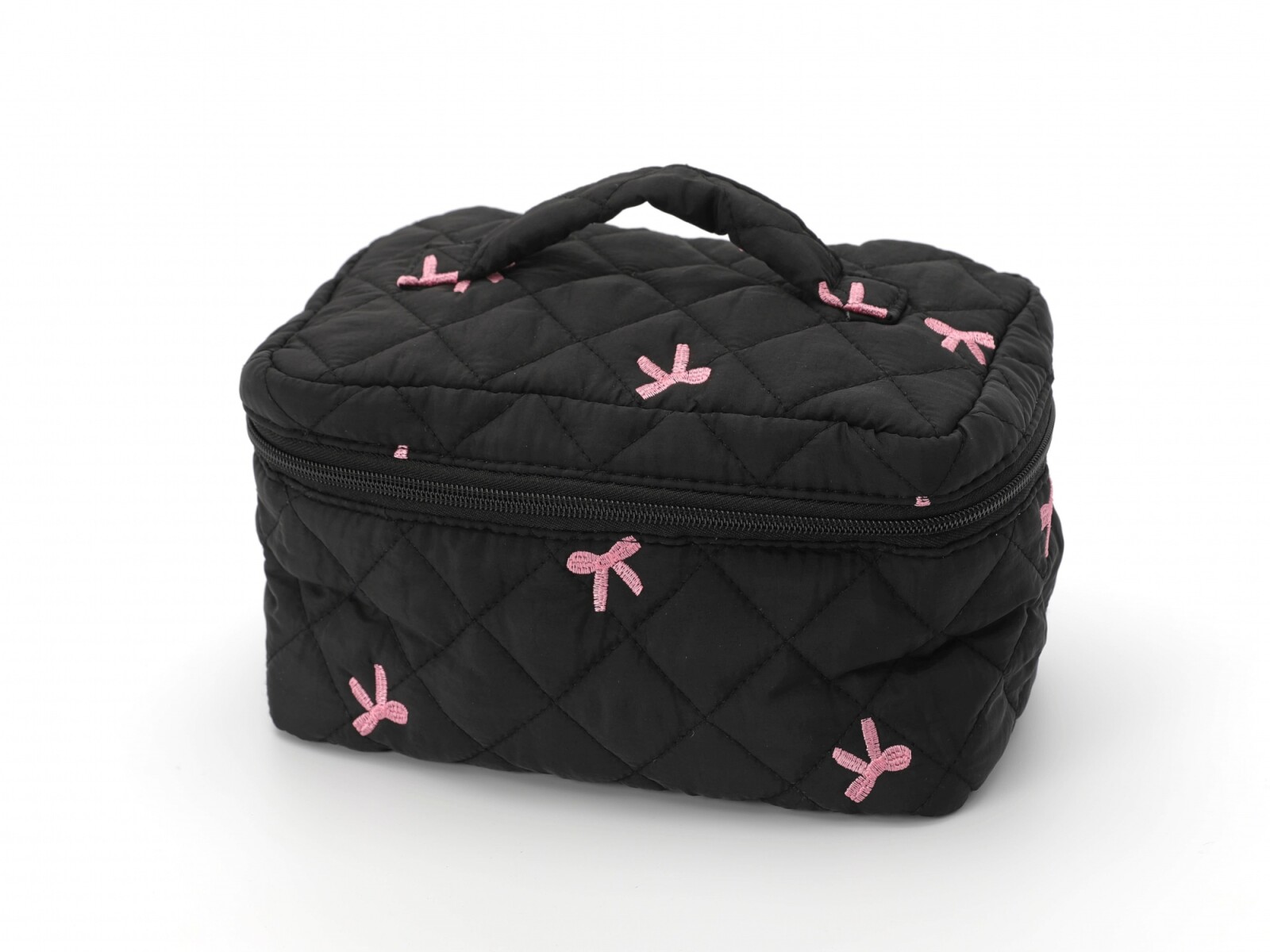 ESTUCHE DE ALGODÓN ACOLCHADO CON LAZO BORDADO - NEGRO 