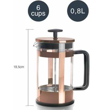 Cafetera Prensa Francesa 6 Tazas 800 ml Copper Lacor Cafetera Prensa Francesa 6 Tazas 800 ml Copper Lacor