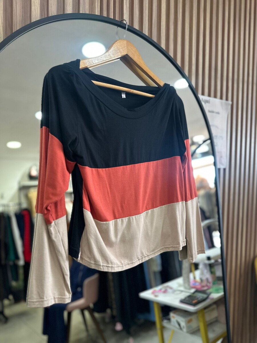 Remera California Negro|terracota|beige