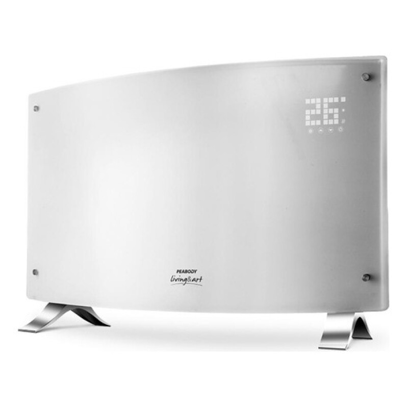 Vitroconvector curvo Peabody con display y control remoto 2000W Blanco