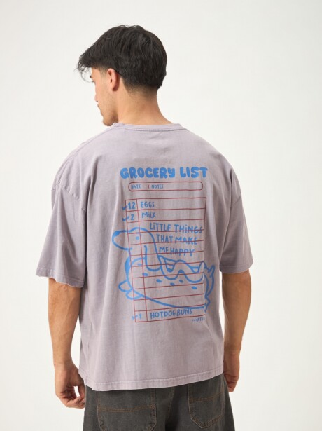 REMERA CHECK LIST LILA