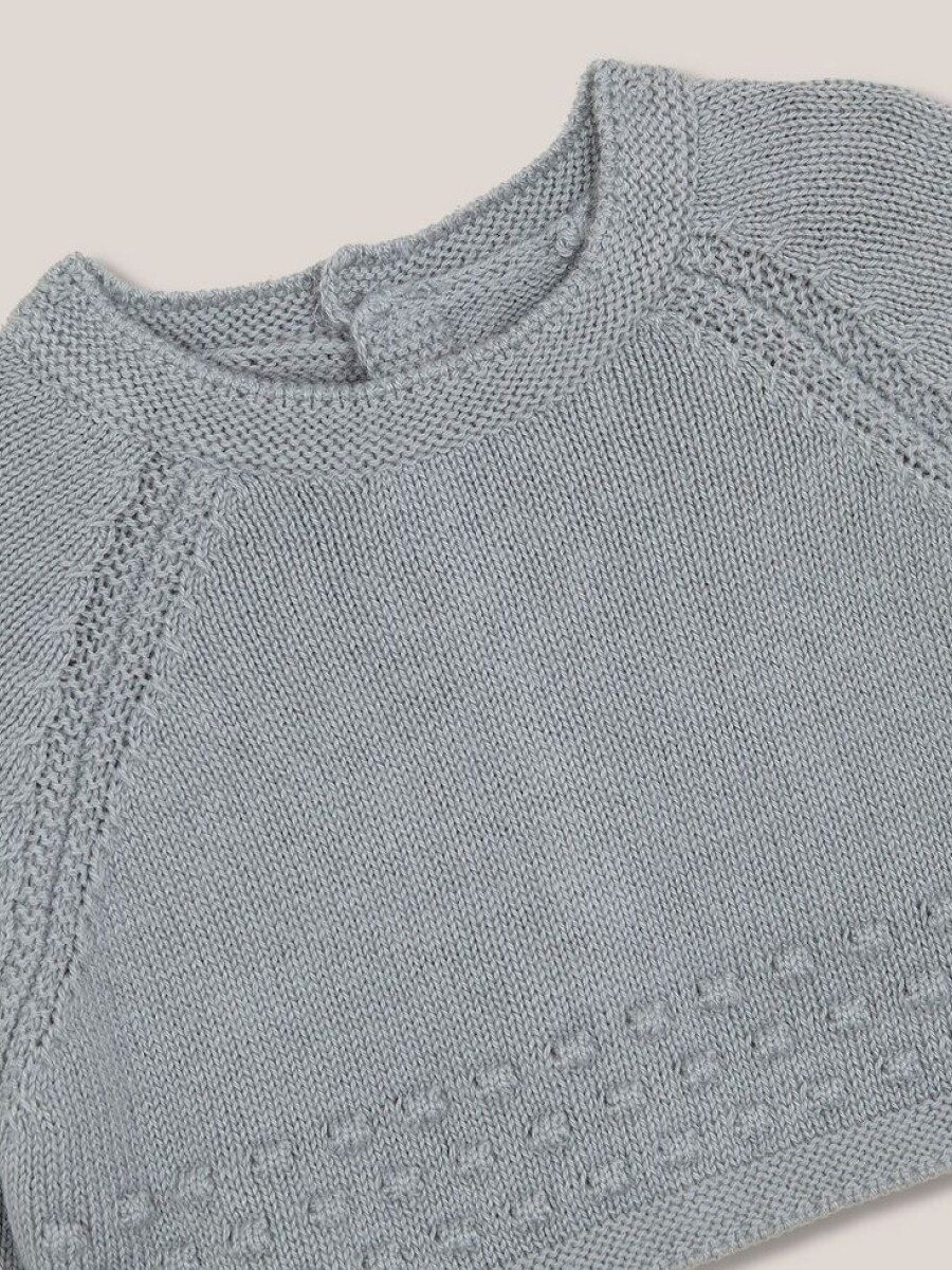 Jersey Con Detalles De Punto Bobo Verde Suave