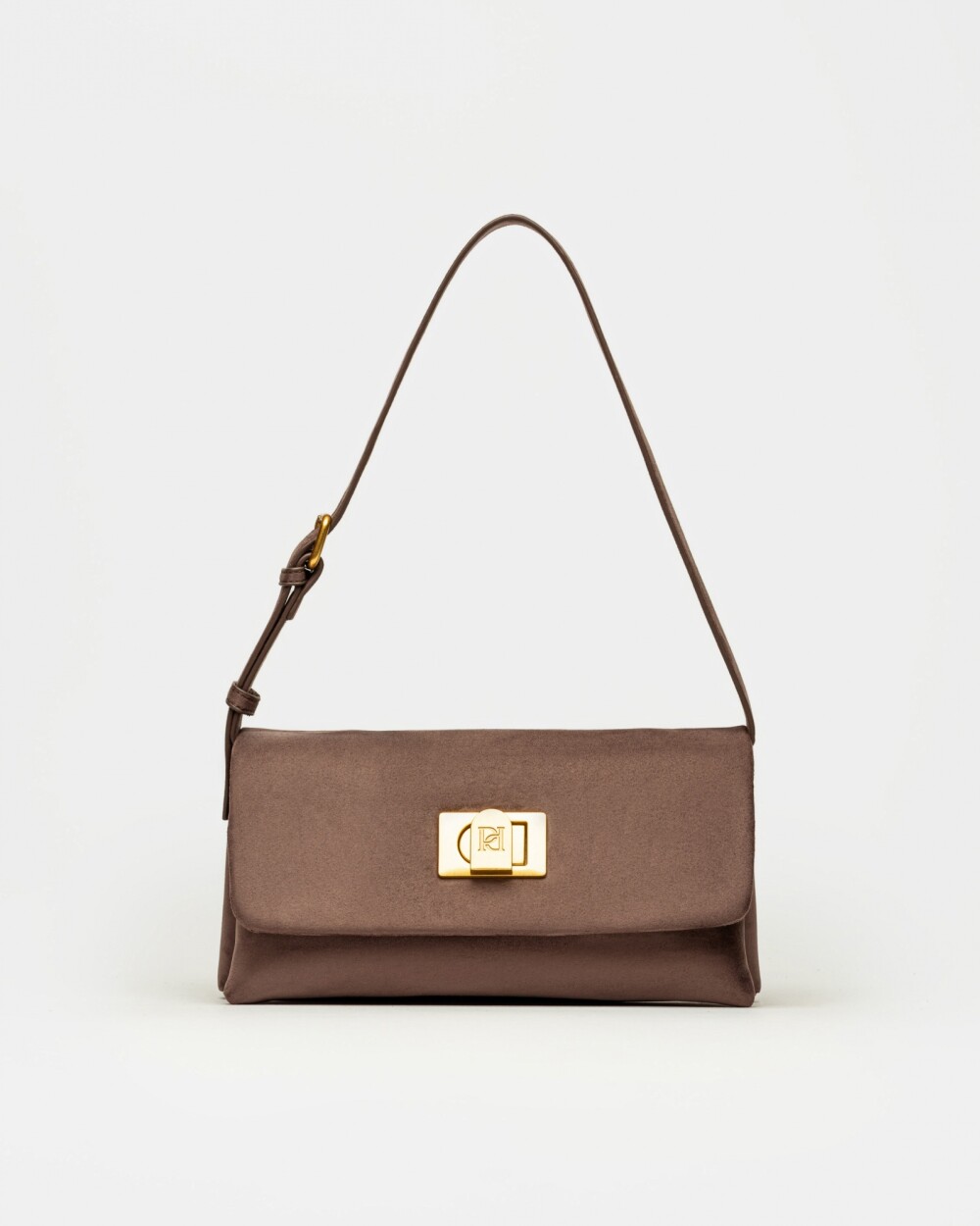 Cartera al hombro Leisure efecto gamuza Chocolate