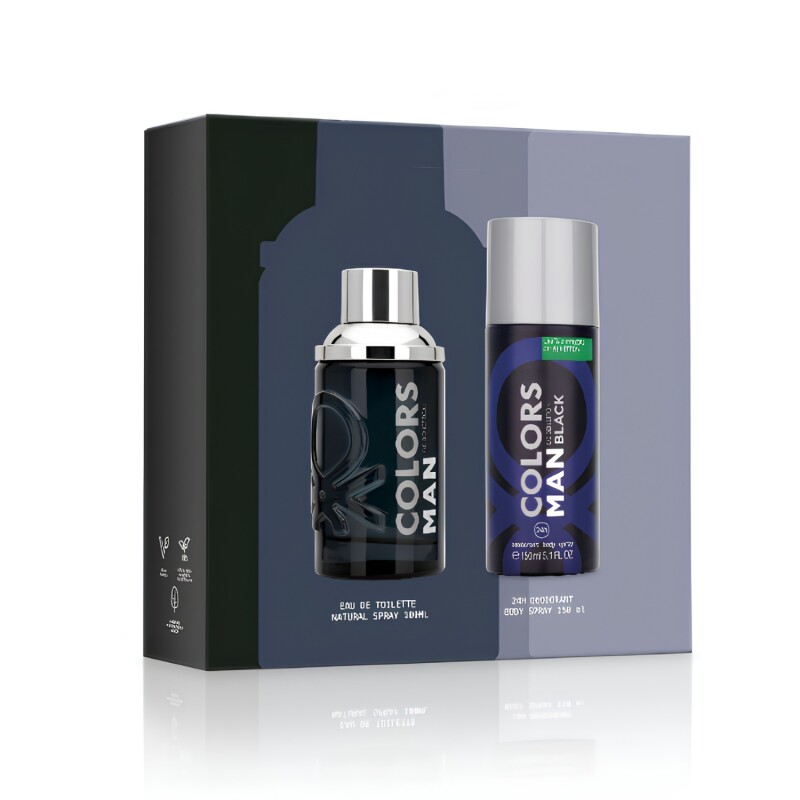 Set Benetton Colors Man Black Edt 100 Ml + Desodorante 150ml Set Benetton Colors Man Black Edt 100 Ml + Desodorante 150ml