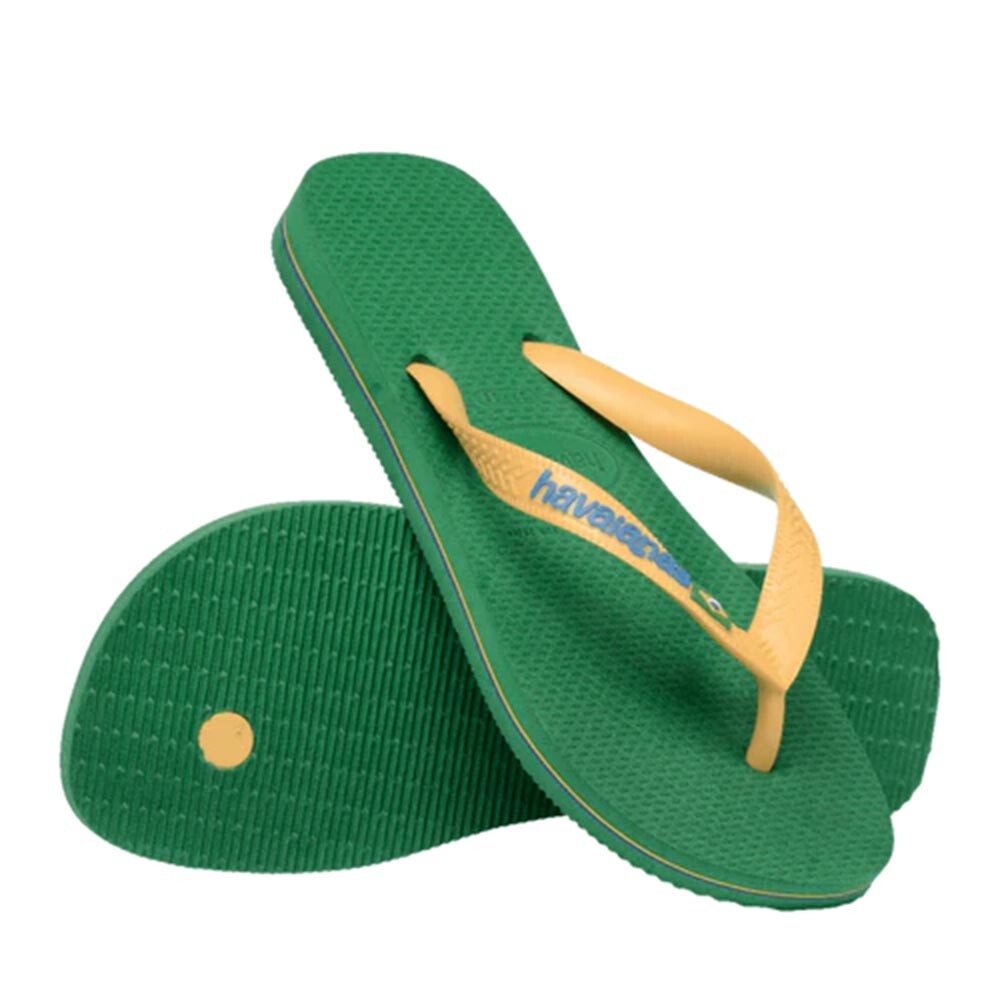 Sandalias Havaianas Brasil Logo Mujer Verde/Amarillo