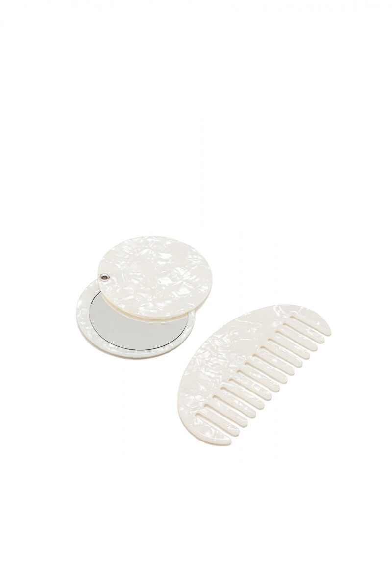 Set Peine + Espejo - Blanco 