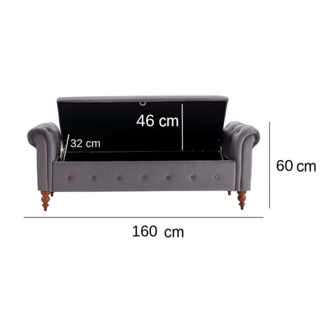 Sofa pie de cama baul Gris oscuro