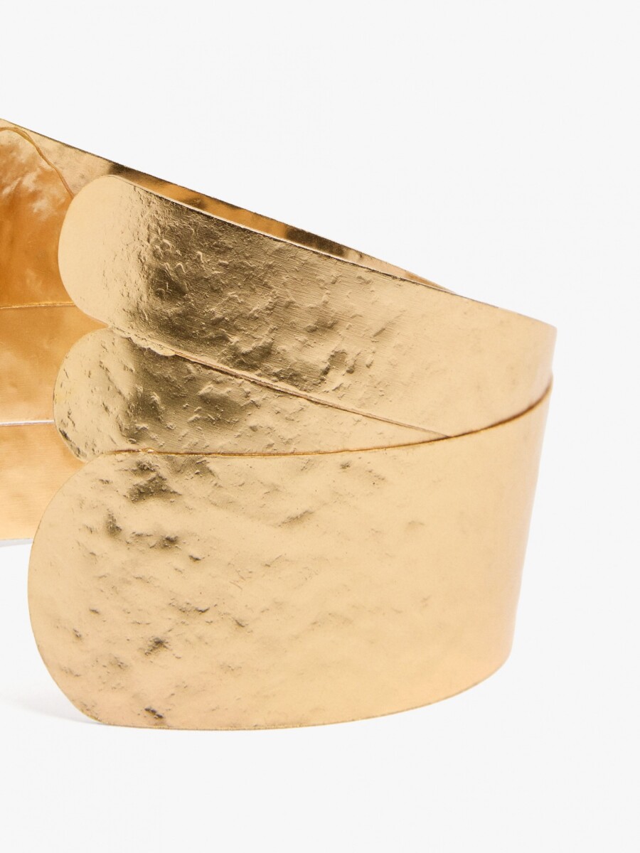 Pulsera Rígida Cruzada dorado